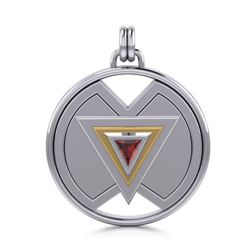 Symbol Of Femininity Silver and Gold Accent Pendant by Sibylle Grummes Unruh MPD1239 - Jewelry